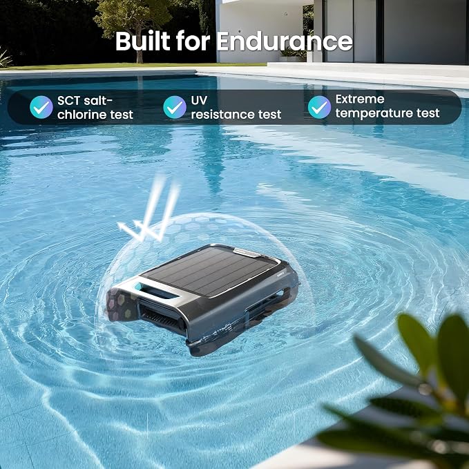 AIPER EcoSurfer S2 Solar Powered Pool Surface Skimmer Robot with APP Support, 24/7 Continuous Cleaning, Dual Charging Modes, Smart Obstacle Avoidance, 150-um Filtration, OTA Upgrade, Gray | Dual Charging Modes, Smart Obstacle Avoidance, 150-um Filtrati... - Image 7