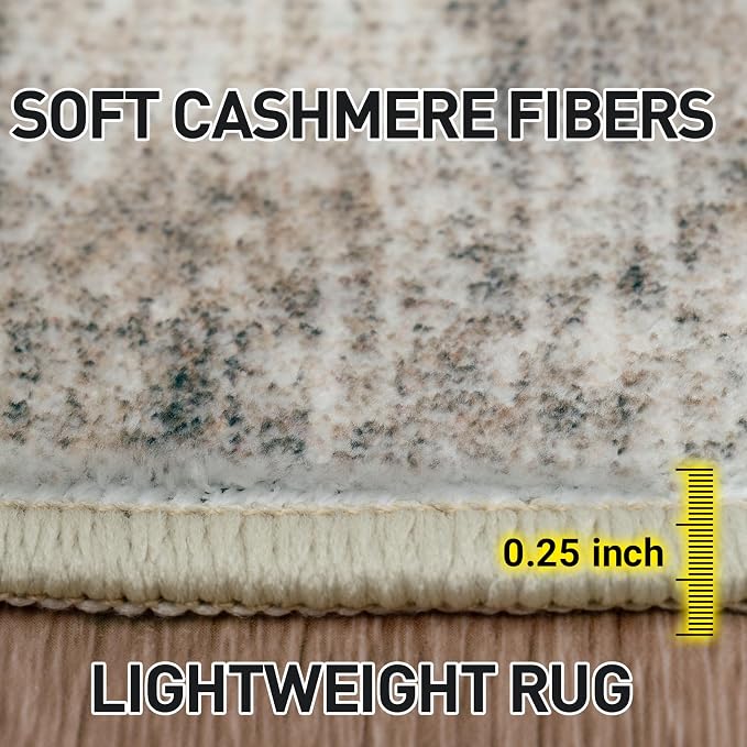 2'6''x8' Runner Rugs Washable Rug: Modern Abstract Living Room Rug Soft Anti-Skid Thin Carpet Indoor Floor Non-Shedding Carpets for Bedroom Dining Room Farmhouse Nursery Home Office Brown Black - Image 7