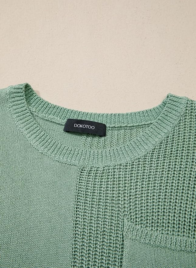 Dokotoo Summer Knit Tops for Women Sleeveless Crewneck T Shirts Casual Lightweight Sweater Blouses Shirts - Image 9