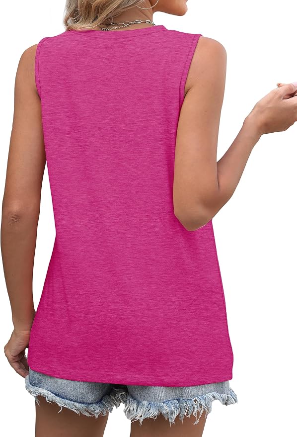 WIHOLL Women's Sleeveless Summer Crewneck Loose Fit Tank Tops - Image 5