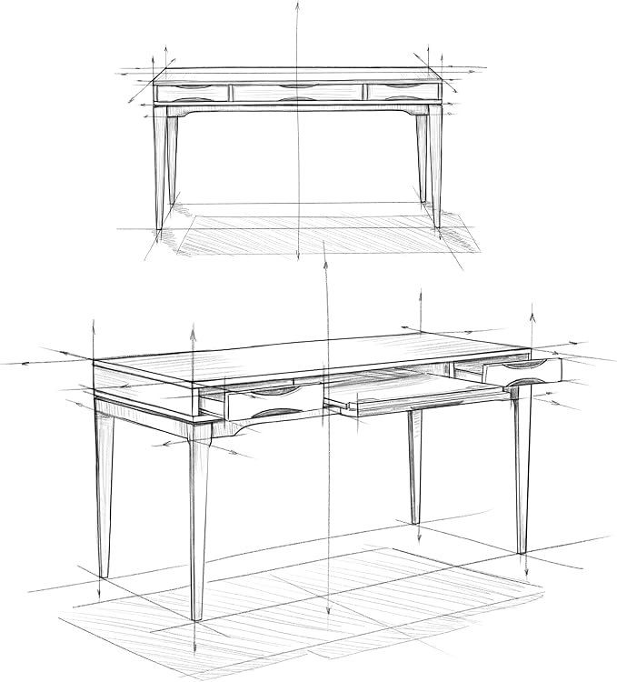 SIMPLIHOME Harper Desk - 60 Inch Wide Solid Wood Writing Desk in Black, Mid-Century Modern Home Office Computer Table for Workspace or Study with 2 Drawers and Flip-Down Keyboard Tray - Image 12
