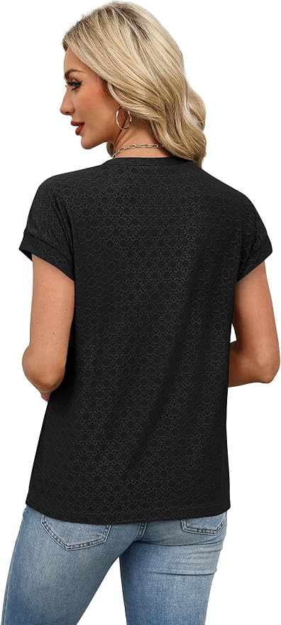 Alaroo Womens Summer Tops Short Sleeve Shirts Crew Neck Tshirt Cute Trendy Tunic Blouses (S-3XL) - Image 5