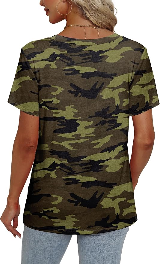 Alaroo Womens Summer Tops 2026 V Neck Short Sleeve Shirts Trendy Dressy Casual Vacation Outfits Printed - Image 5