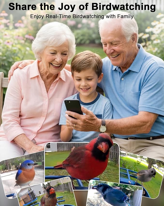 Bird Feeder with Camera Solar Powered : Smart Camera Bird Feeder 2K Live Feed Cam for Outdoor Backyard - Ai Identify Auto Capture Videos Pictures, Gifts for Birdlover Mom Dad, 2.4GHz WiFi - Image 8