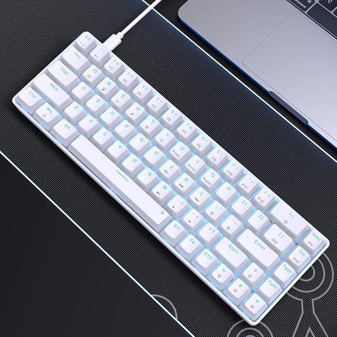 DIERYA T68SE 60% Gaming Mechanical Keyboard,Ultra Compact Mini 68 Key with Brown Switch Wired Keyboard,Anti-Ghosting Keys, for Windows Laptops and PC Gamers,White - Image 7