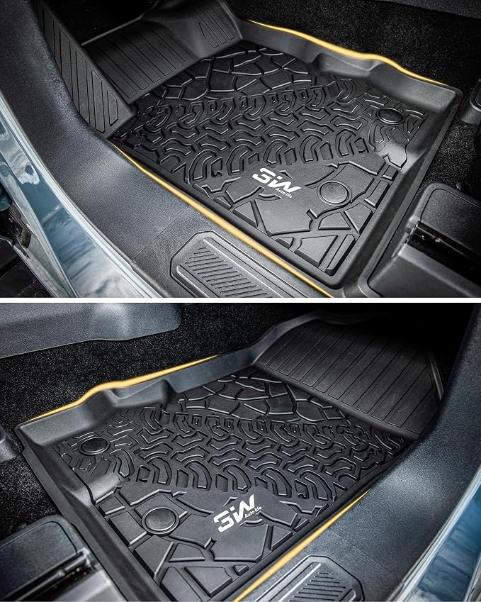 3W Floor Mats & Cargo Liner Fit for 2021-2025 2026 Ford Bronco 4 Door, TPE All Weather Custom Fit Floor Liner 1st 2nd Row and Full Set Trunk Mats, Black (Not for Bronco Sport & Rubberized Floor) - Image 9