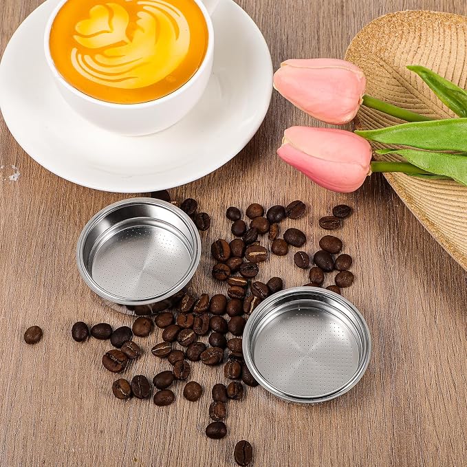 2 Pcs Stainless Steel Coffee Filter, 51mm Pressurized Espresso Filter Basket for Portafilter Machines Espresso Machine Parts Compatible with 51mm Portafilter Coffee Machines (1 Cup+2 Cups) - Image 8