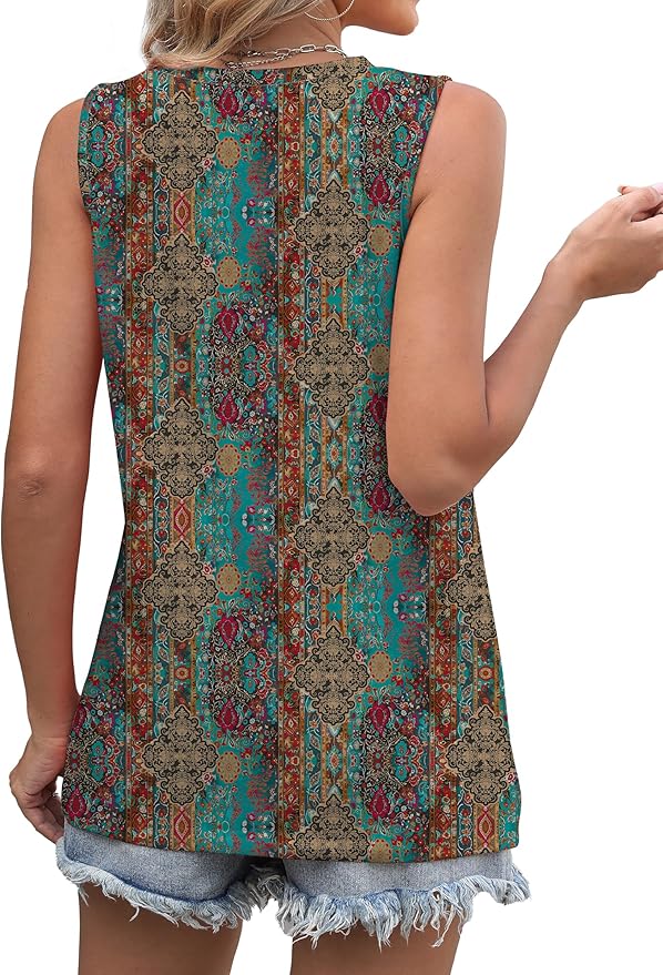 WIHOLL Women's Sleeveless Summer Crewneck Loose Fit Tank Tops - Image 4
