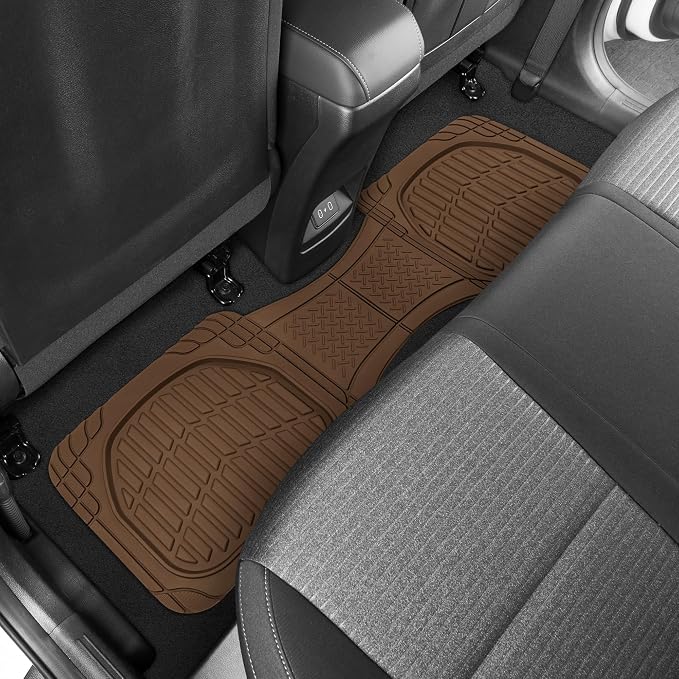 Motor Trend FlexTough Deep Dish All-Weather Floor Mats, Waterproof Trim-To Fit Mats for Cars, Trucks, SUVs - Universal Automotive Floor Liners, Car Accessories, Brown - Image 8