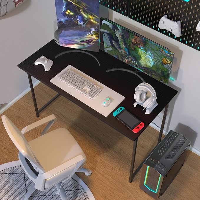 YSSOA Computer Desk Home Office Work Study Writing Modern Simple Table with Headphone Hooks - Image 6