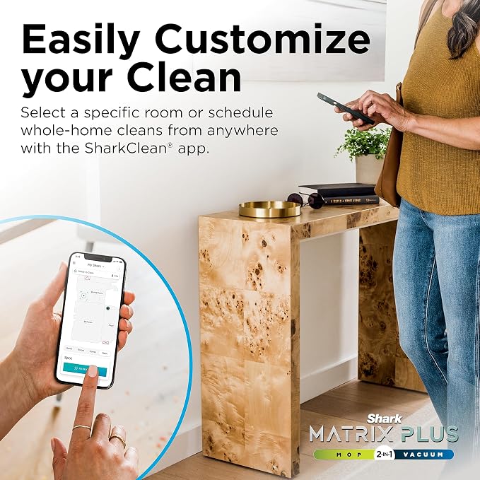 Shark Matrix Plus 2in1 Robot Vacuum & Mop with Sonic Mopping, Matrix Clean, Home Mapping, HEPA Bagless Self Empty Base, CleanEdge, for Pet Hair, Wifi, Black/Silver (RV2610WA) - Image 13