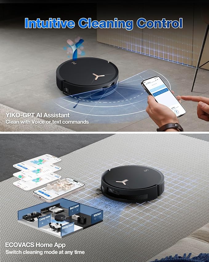 ECOVACS DEEBOT T50 MAX PRO Omni Robot Vacuum and Mop, 18,500Pa Suction, 18mm Auto-Lift, ZeroTangle &TruEdge 2.0, AIVI 3.0 Obstacle Avoidance, Auto Hot Water Mop Wash/Dry/Refill, Self-Emptying - Image 9