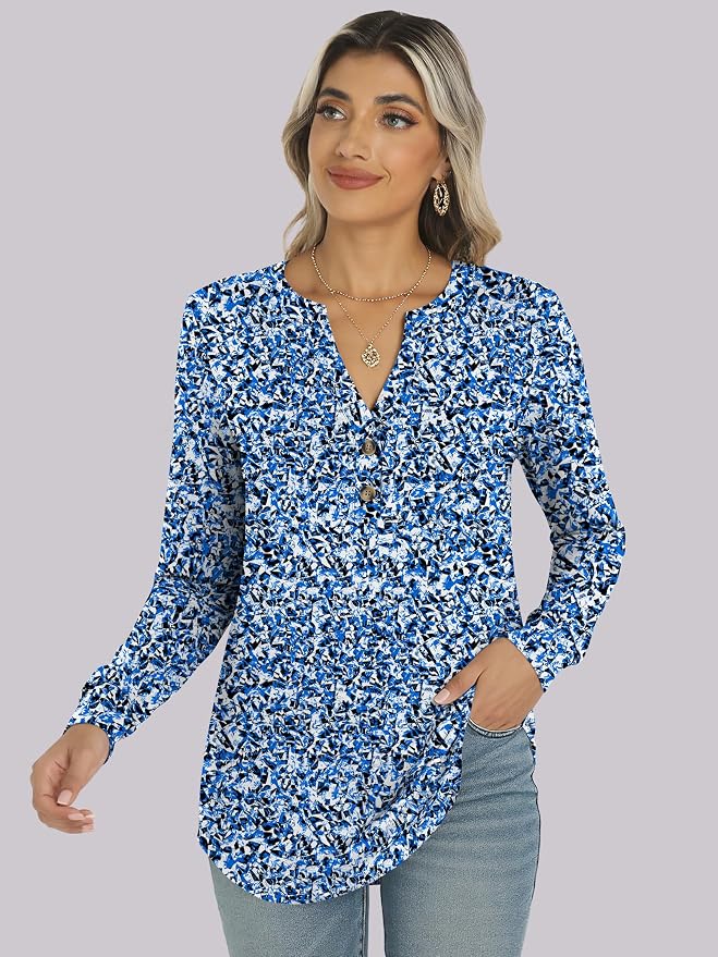 ANRABESS Women's Long Sleeve Shirts 2026 Spring Fashion Dressy Casual Tops Trendy Henley Blouses Cute Work Outfits Clothes - Image 6