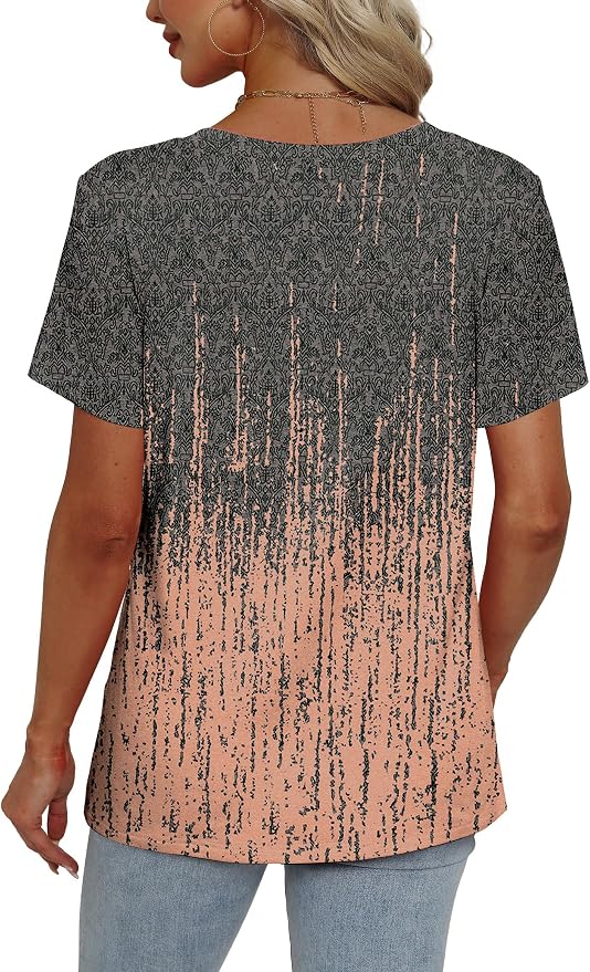 Alaroo Womens Summer Tops 2026 V Neck Short Sleeve Shirts Trendy Dressy Casual Vacation Outfits Printed - Image 4