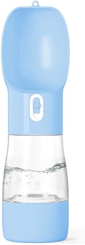 Portable Dog Water Bottle with Food Container Dishwasher Safe-Blue by Misthis