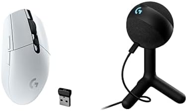 Logitech G305 Lightspeed Wireless Gaming Mouse, White + Yeti Orb RGB Gaming Microphone with LIGHTSYNC, USB Mic for Streaming by Unknown
