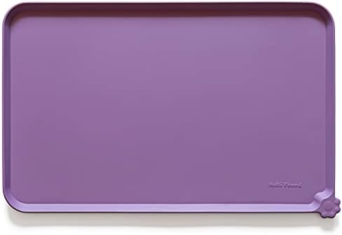 Hoki Found X-Large Silicone Pet Food Mats - Non-Slip Pet Dog Cat Bowl Placemats - Waterproof Food & Water Mats for Carpet - Amethyst by Hoki+Found