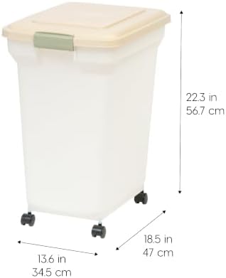 IRIS USA Dog Food Storage Container, Up to 42lbs, Almond/Pearl, Made in USA - Image 3