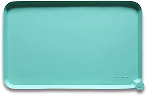 Hoki Found L Silicone Non Slip Pet Food Mats - Cat & Dog Bowl Placemats - Waterproof Feeding Mats for Carpet - Cool Mint by Hoki+Found
