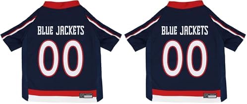 Pets First NHL Columbus Blue Jackets Jersey for Dogs & Cats, Medium. - Let Your Pet be a Real NHL Fan! (Pack of 2) by PETSFIRST
