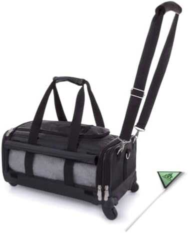 Sherpa on Wheels Indoor Pet Dog Carrier, Black Large for All Breed Sizes by Sherpa