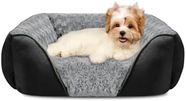 INVENHO Small Dog Bed Rectangle Washable Orthopedic Soft Calming Sleeping Durable Pet Cuddler with Anti-Slip Bottom by INVENHO