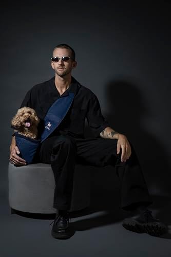 Noah & Paw Dog Sling Carrier for Small Dogs 5-18lb, Dog Sling for Small Dogs and Cats, Dog Carrier with Adjustable Padded Strap, Vegan Denim Lined with Fur, 3X Safety Features, Machine Washable - Image 2