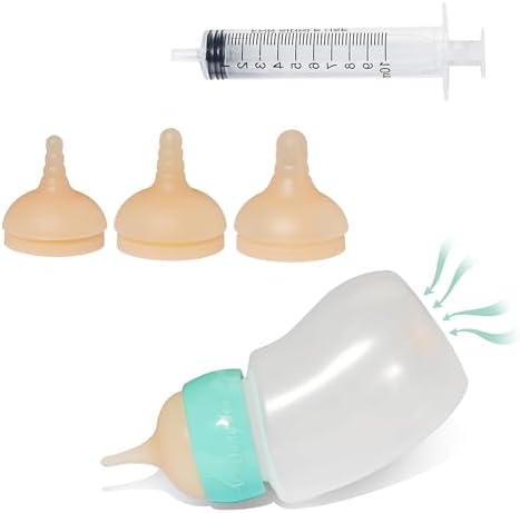 Doggiema Puppy Angled Feeder Bottle, Silicone Feeding Nipple and Syringes by Doggiema