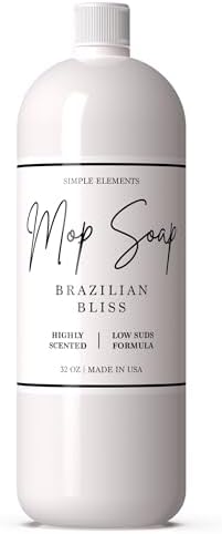 Mop Soap Highly Scented Fragrance, Long Lasting Luxury Floor Cleaner for Hardwood, Tile, Laminate & Stone, Low Suds No Residue Formula, All Mop Types, Made in USA, 32oz Brazilian Bliss Fragrance by SimpleElements