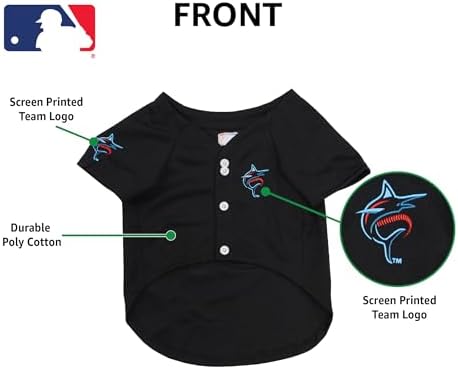 Official MLB Miami Marlins Pet Jersey for Dogs & Cats, Size Large - Stylish Baseball Jersey for Your Furry Fan- Show Off Team Spirit with The Perfect Fan Apparel Gear for Pet, Dog & Cat - Image 6