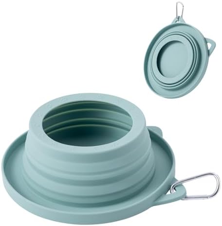 Spill Proof Dog Water Bowl for Car Road Trip, Collapsible Pet Travel Bowl by SLSON