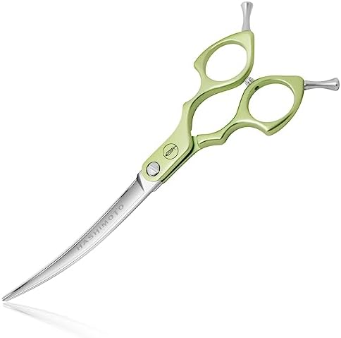 HASHIMOTO Curved Scissors for Dog Grooming, 6.5 inch, Extremely Lightweight by HASHIMOTO