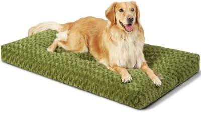 KSIIA Washable Dog Beds Large Sized Dog Crate Bed Pet Mat 41"x27" Green by KSIIAPetProducts