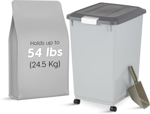 IRIS USA Dog Food Storage Container, 2-Pack, Up to 54 lbs, Gray/Dark Gray - Image 4
