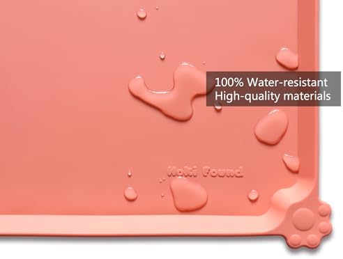 Hoki Found Large Silicone Pet Feeding Mats Tray - Non Slip Dog Cat Bowl Mats - Waterproof - Burnt Coral - Image 3