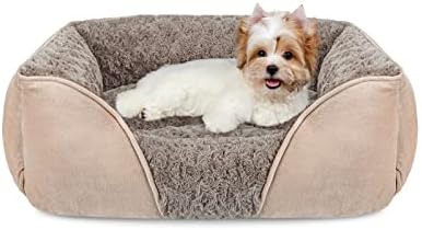 INVENHO Small Dog Bed for Medium to Large Dogs - Rectangle, Orthopedic, Soft, Calming, Durable Pet Cuddler with Anti-Slip Bottom (20"x19"x6") by INVENHO