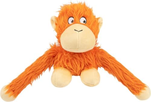 Best Pet Supplies O-Hug-Atan Interactive Squeaky Plush Toy for Small and Medium Breed Puppies or Dogs - O-Hug-Atan (Orange) (Pack of 5) by BestPetSuppliesLLC