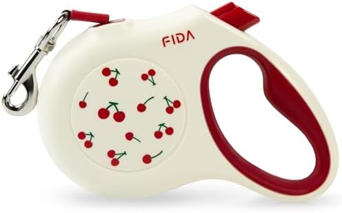 Fida Retractable Dog Leash, 16 ft Dog Walking Leash for Small Dogs up to 26 lbs, 360° Tangle Free, Cherry by Fida