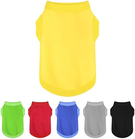 Elevate Your Dog's Fashion Quotient with Colorful and Breathable Sleeveless Cotton Shirts! Perfect Pet Apparel for Small to Medium Dogs Yellow XS by Paiaite