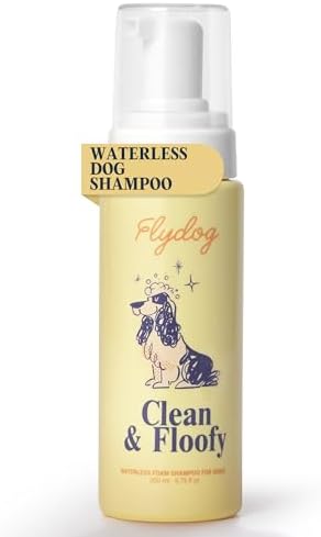 Clean and Floofy Waterless Dry Dog Shampoo – No Rinse Spray Foam, Anti-Itch, Odor Control, Moisturizing & Conditioning, Hydrating, Detangling, Sulfate-Free Pet Bath Wash for Dogs & Puppies 6.75 fl oz by FlydogPremiumPetCare