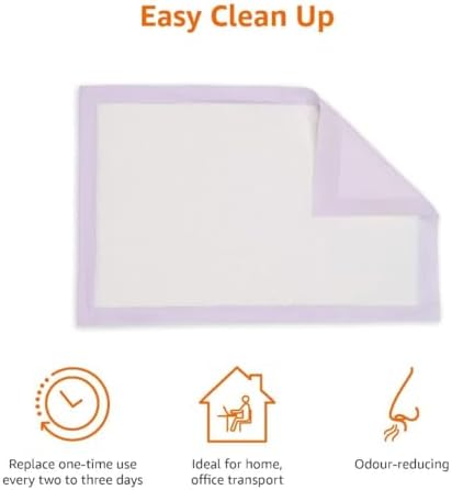 Amazon Basics Cat Litter Pee Pads, Super Absorbent, Odor Control with Lemon Scent, Disposable, Universal Fit for Litter Box, Multi Cat, Purple and White, 20 Count - Image 3