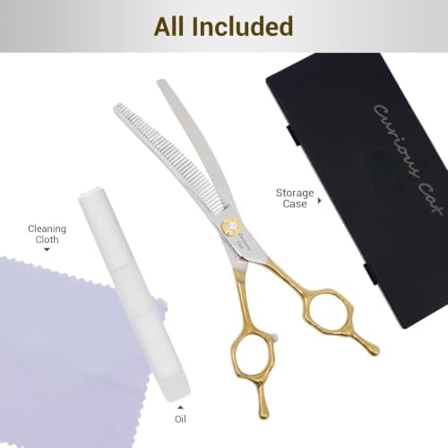 Dog Grooming Scissors,7.0'' Pet Curved Thinning Shears - Image 7