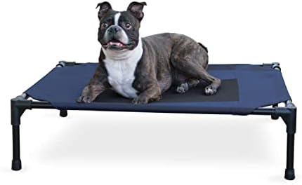 K&H Outdoor Elevated Dog Bed for Small & Medium Pets, Blue, Medium 32x25in by KHPetProducts