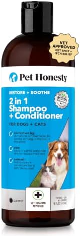Pet Honesty 2 in 1 Dog Shampoo and Conditioner, Itchy Skin Relief, 16oz by PetHonesty