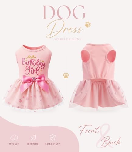 Dog Birthday Tulle Dress for Small Medium Large Dogs Girls Boys with Bow Hair Ties Princess Pet Clothes Cat Apparel - Image 5