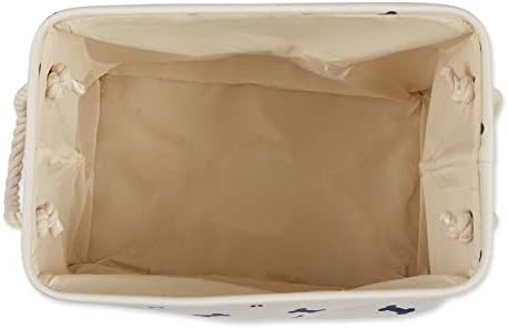 Bone Dry Pet Storage Collection Paw and Bone Print, Small Rectangle, 14x8x9", Nautical Blue - Image 2