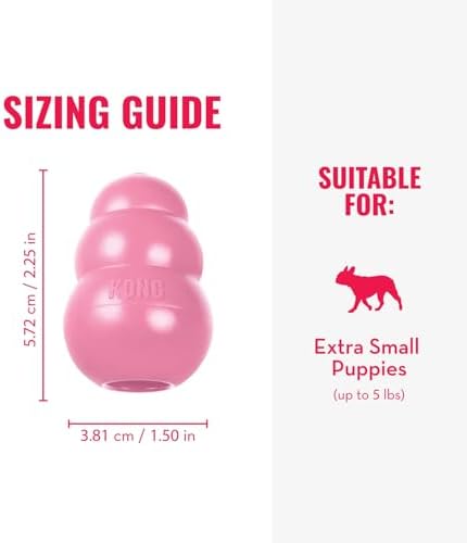KONG Puppy - Natural Teething Rubber Chew Toy for Dogs - Stuffable Dog Toy for Extended Playtime - Chew & Fetch Toy for Puppies - for XS Puppies - Pink (Pack of 3) - Image 4