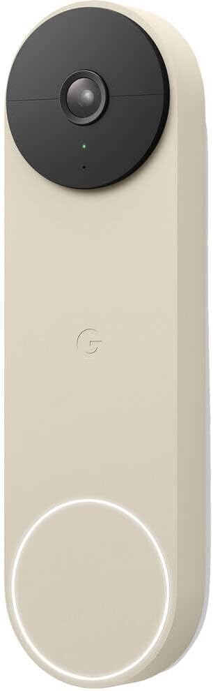 Google Nest Doorbell (Battery) - Linen | 6x digital zoom video doorbell, HD, 24/7 live view, Night vision, HDR, works with Google Home & Gemini by Unknown