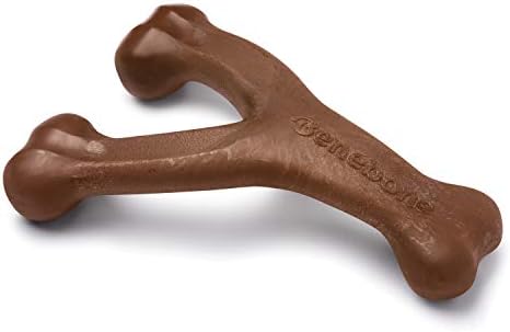 Benebone Wishbone Dog Chew Toy for Aggressive Chewers, Real Peanut, Large by Benebone