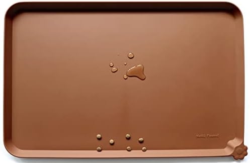 Hoki XX-Large Silicone Non Slip Pet Food Mats - Tray, Dog & Cat Bowl Mats, Waterproof, for Carpet, Caramel by Hoki+Found